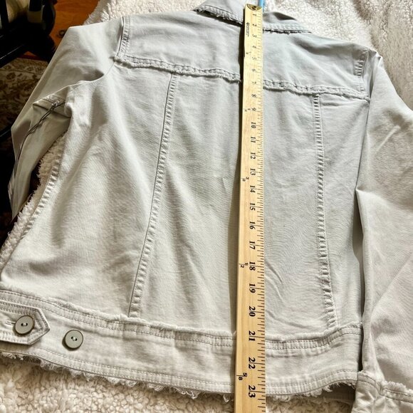 Habitat Camille Frayed Jean Jacket in Putty - Picture 11 of 15
